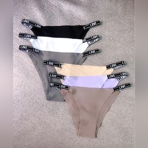 6pack Seamless Letter Belt Thong Panties